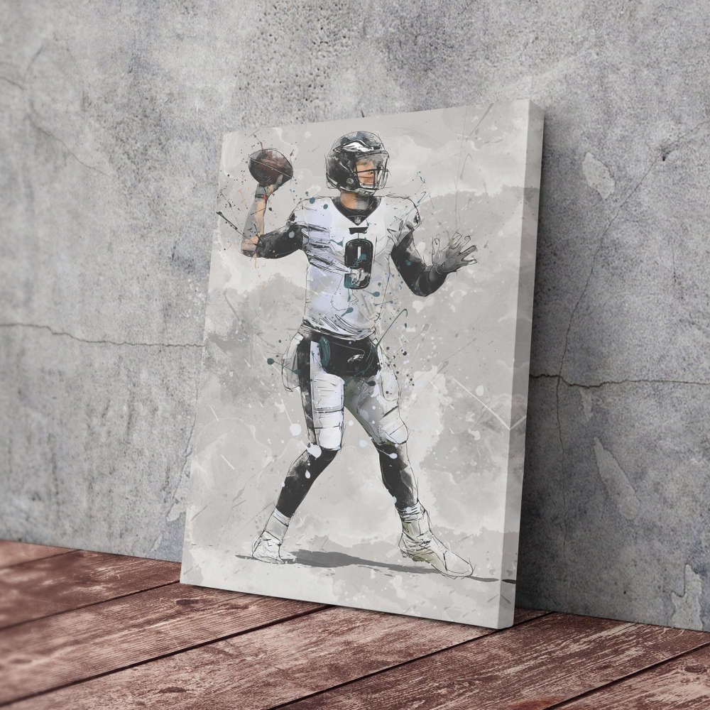 Nick Foles Poster Philadelphia Eagles NFL Canvas Wall Art Home Decor Framed Poster Man Cave Gift