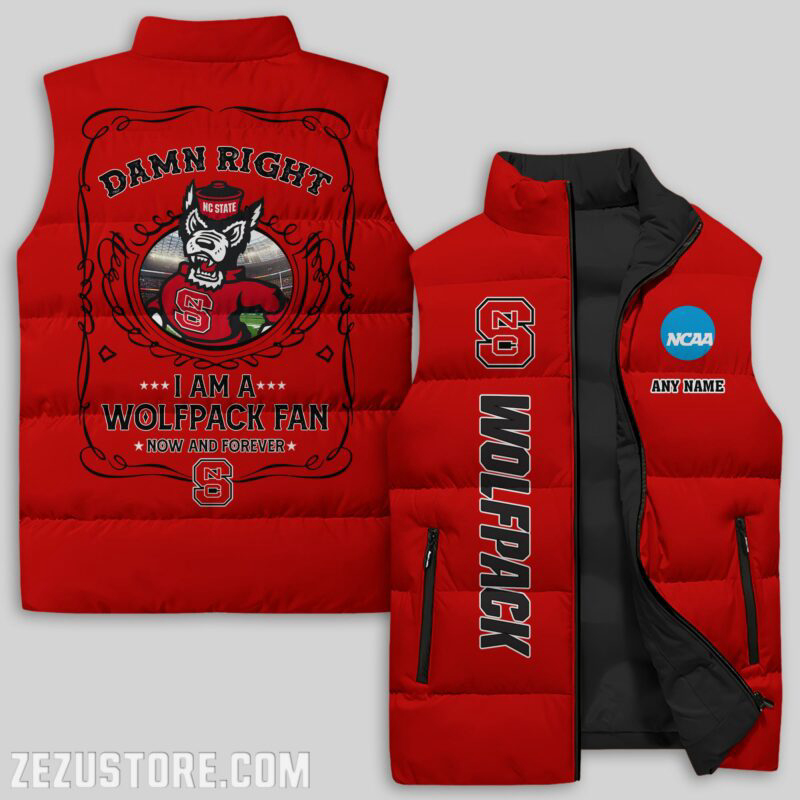 North Carolina State Wolfpack NCAA Sleeveless Puffer Jacket Custom For Fans Gifts