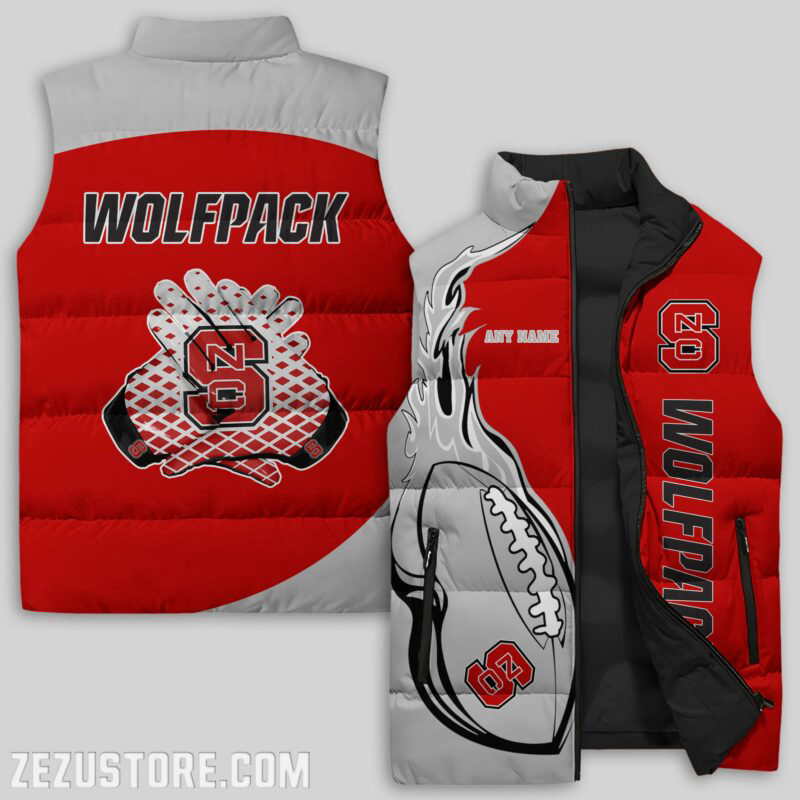 North Carolina State Wolfpack NCAA Sleeveless Puffer Jacket Custom For Fans Gifts