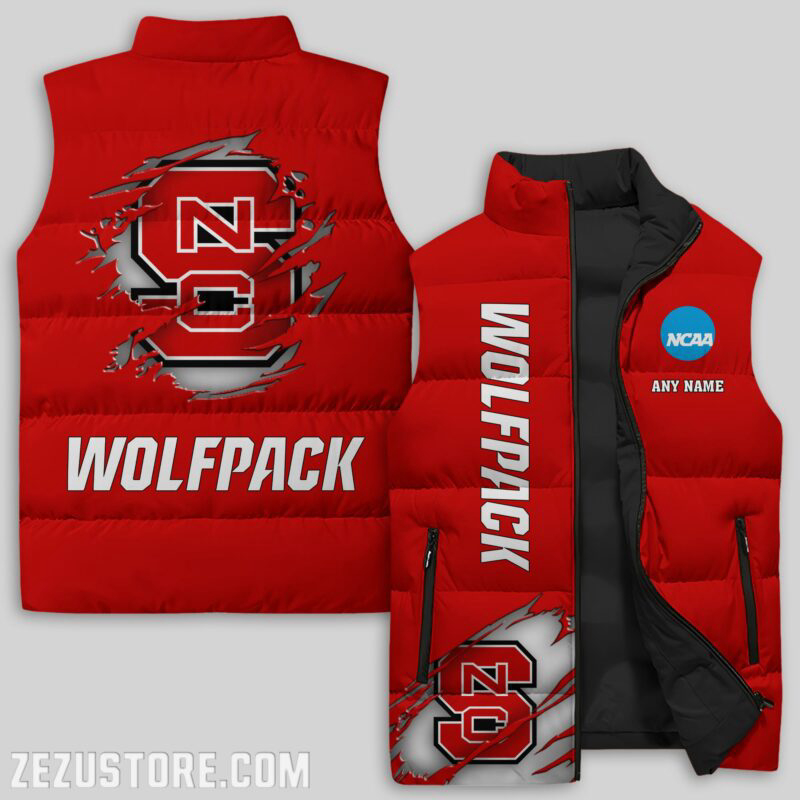 North Carolina State Wolfpack NCAA Sleeveless Puffer Jacket Custom For Fans Gifts