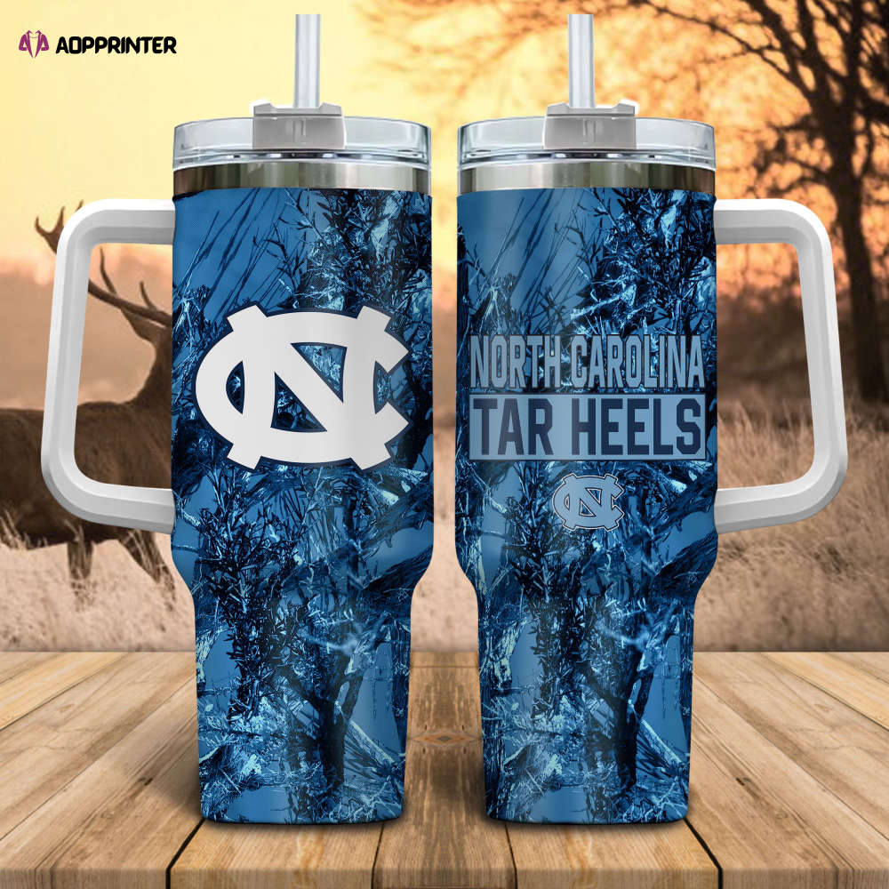 North Carolina Tar Heels NCAA Hunting Personalized Stanley Tumbler 40oz Gift for Fans