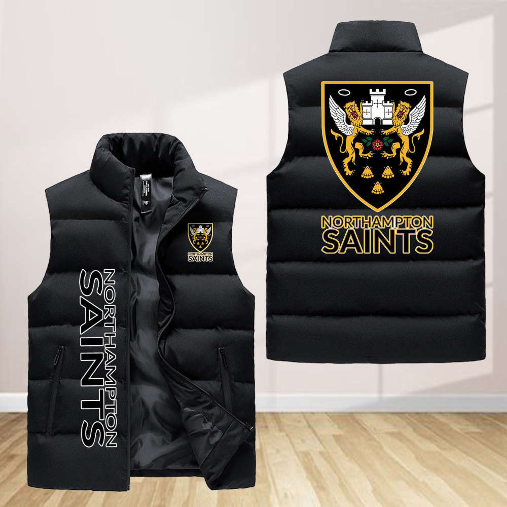 Northampton Saints Sleeveless Puffer Jacket Custom For Fans Gifts