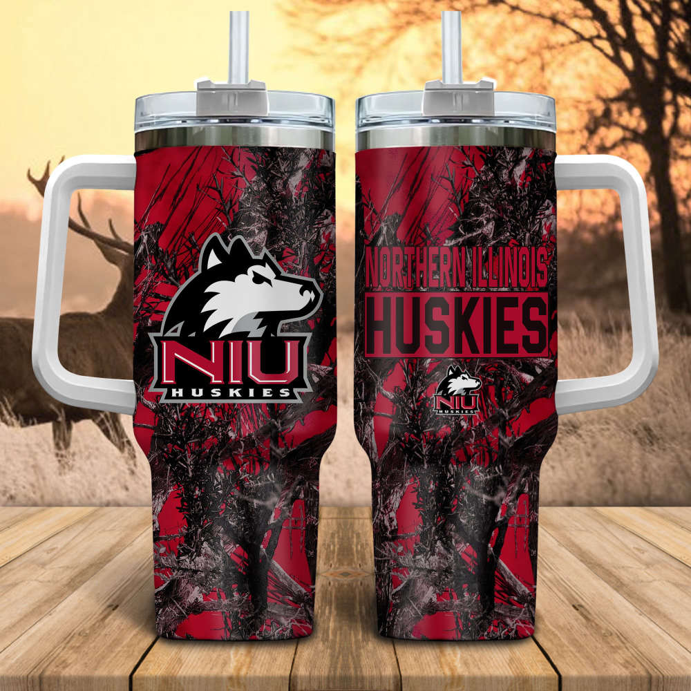 Northern Illinois Huskies NCAA Hunting Personalized Stanley Tumbler 40oz Gift for Fans