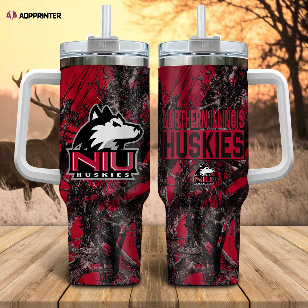 Northern Illinois Huskies NCAA Hunting Personalized Stanley Tumbler 40oz Gift for Fans