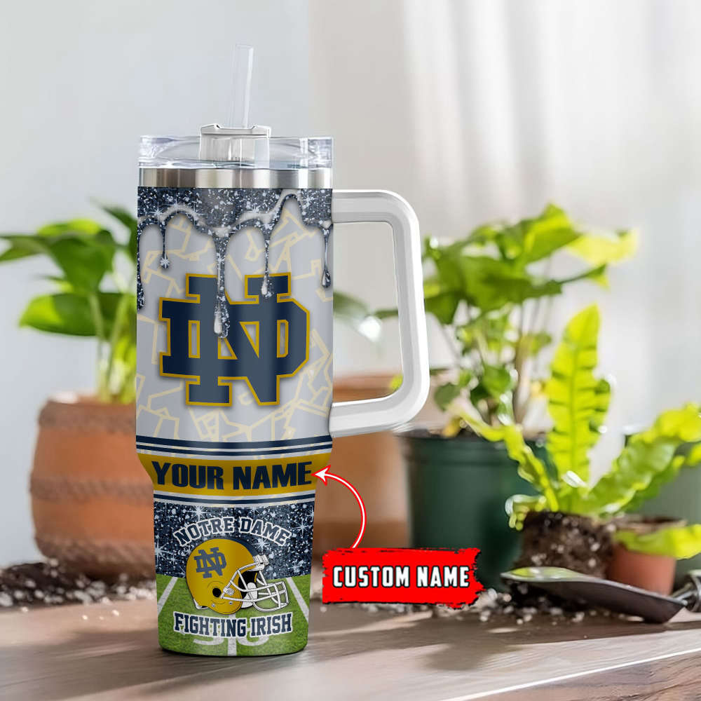 Notre Dame Fighting Irish NCAA Personalized Stanley Tumbler 40oz Gift for Fans