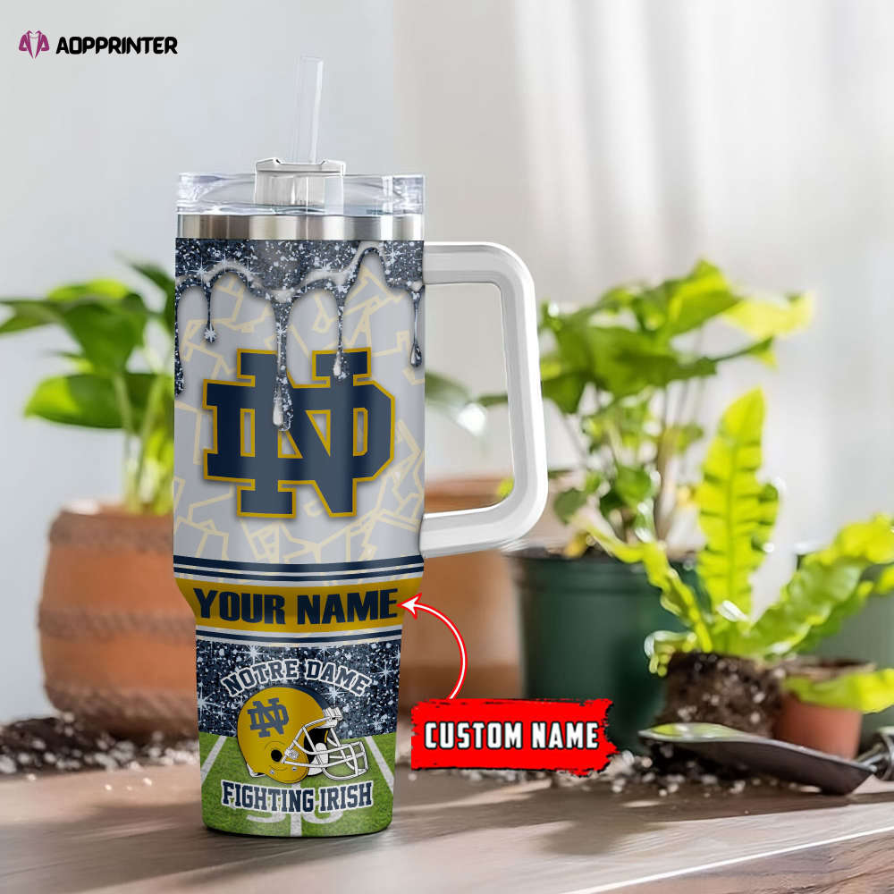 Notre Dame Fighting Irish NCAA Personalized Stanley Tumbler 40oz Gift for Fans