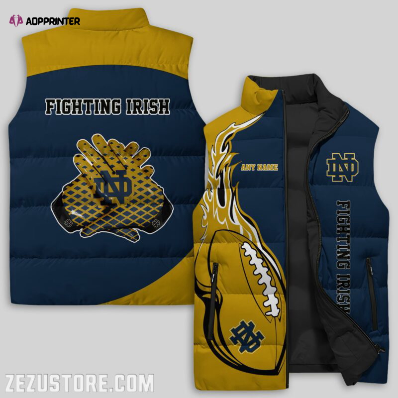 Notre Dame Fighting Irish NCAA Sleeveless Puffer Jacket Custom For Fans Gifts