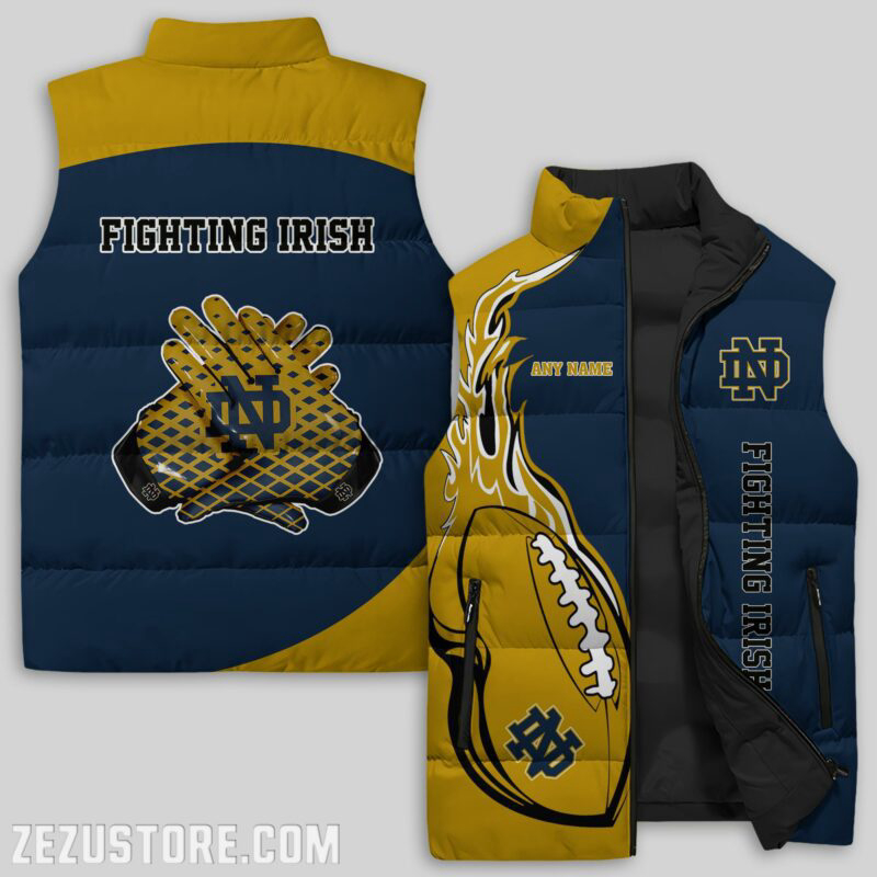 Notre Dame Fighting Irish NCAA Sleeveless Puffer Jacket Custom For Fans Gifts