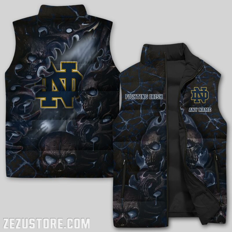 Notre Dame Fighting Irish Sleeveless Puffer Jacket Custom For Fans Gifts