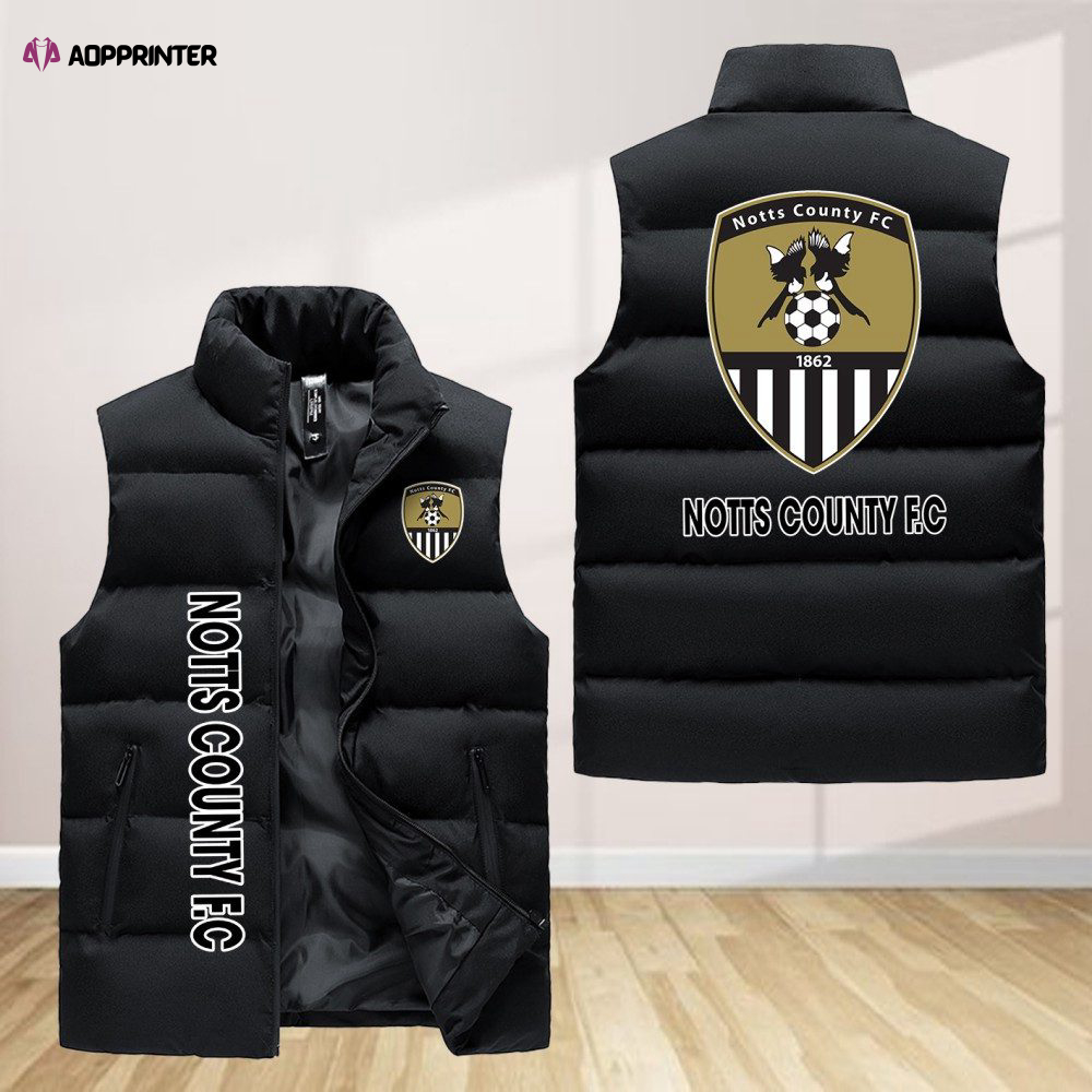 Notts County Fc Sleeveless Puffer Jacket Custom For Fans Gifts