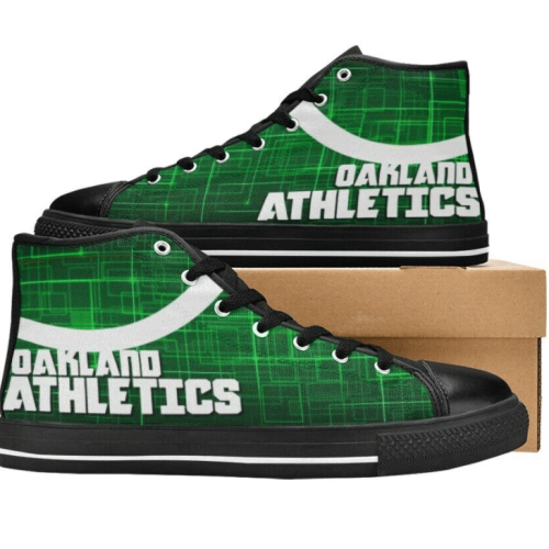 Oakland Athletics MLB Baseball Custom Canvas High Top Shoes