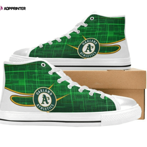 Oakland Athletics MLB Baseball Custom Canvas High Top Shoes