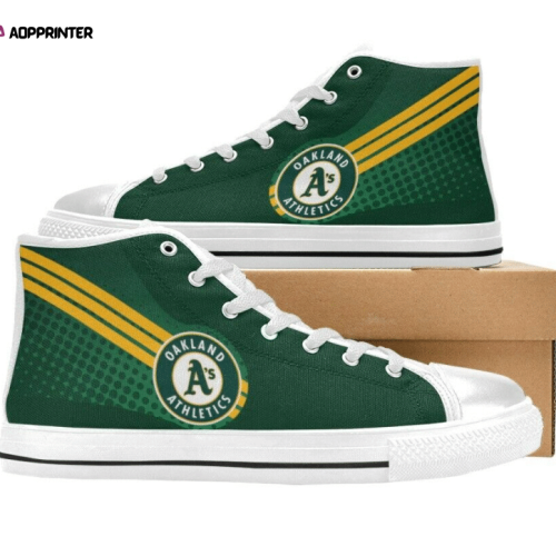 Oakland Athletics MLB Baseball Custom Canvas High Top Shoes