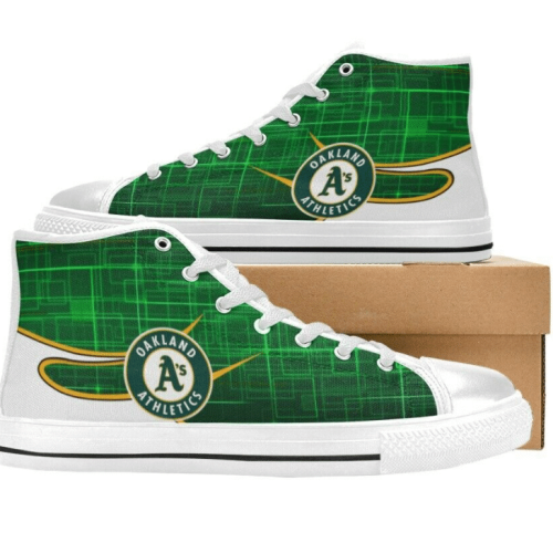 Oakland Athletics MLB Baseball Custom Canvas High Top Shoes