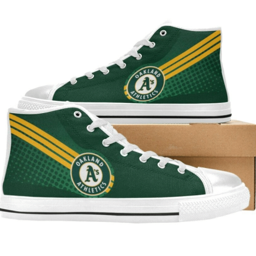 Oakland Athletics MLB Baseball Custom Canvas High Top Shoes