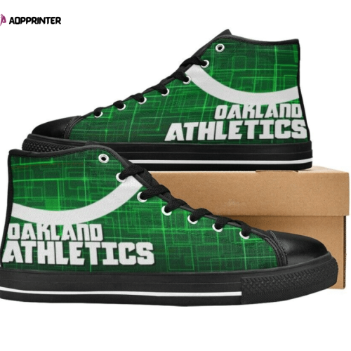 Oakland Athletics MLB Baseball Custom Canvas High Top Shoes