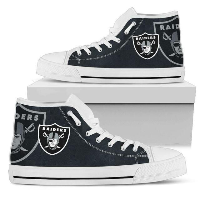 Oakland Raiders NFL Custom Canvas High Top Shoes