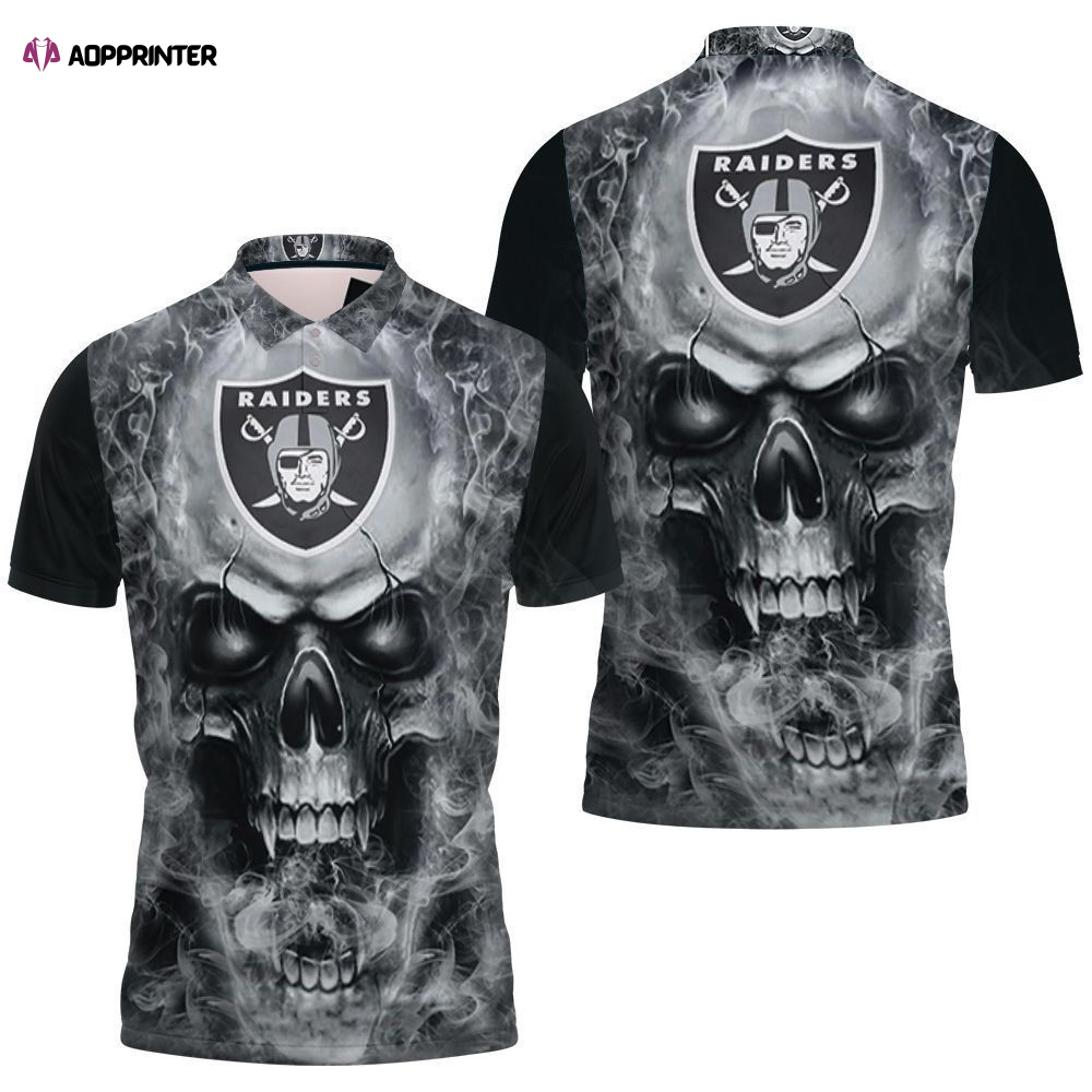 Oakland Raiders Skull 3d Polo Shirt Gift for Fans Jersey