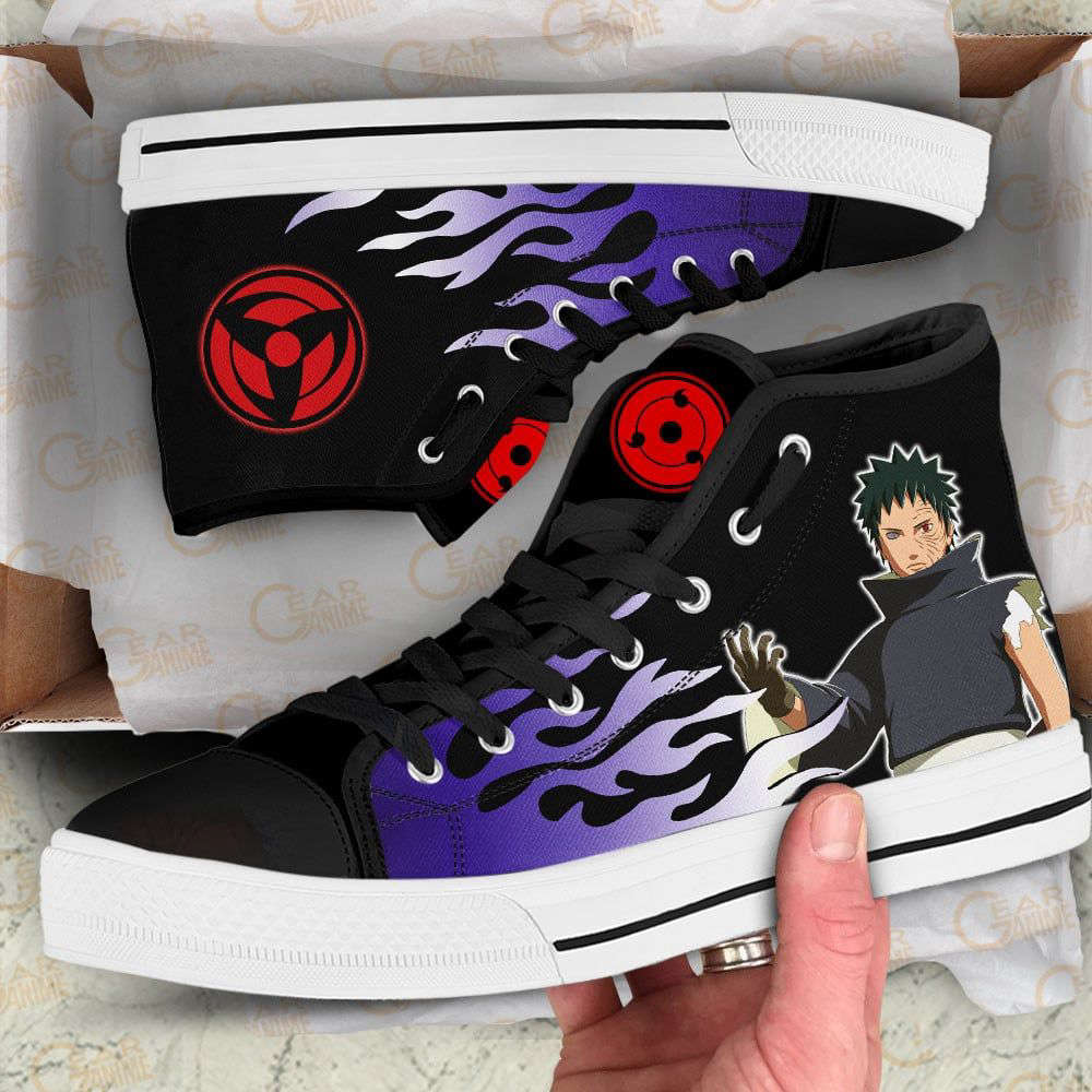 Obito Uchiha Flame Style High Top Shoes Custom Naruto Anime For Fans