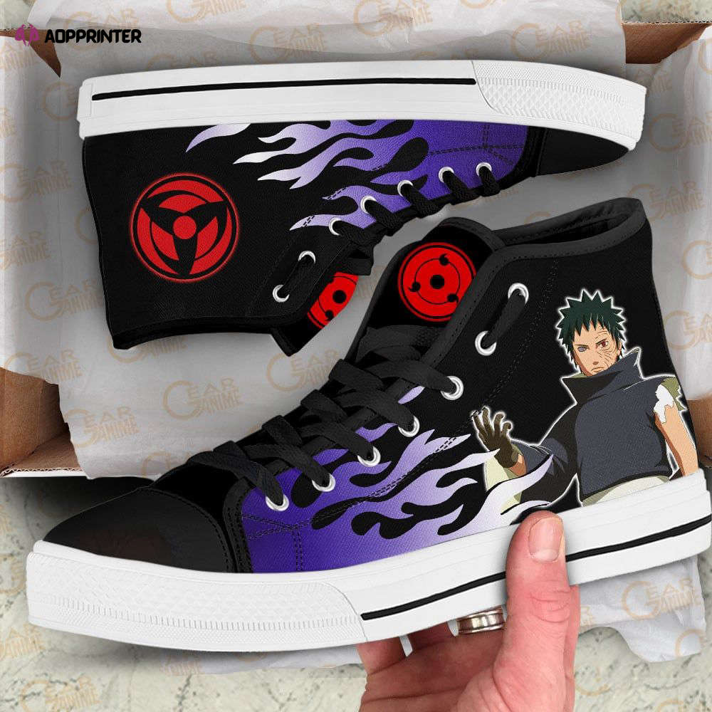 Obito Uchiha Flame Style High Top Shoes Custom Naruto Anime For Fans