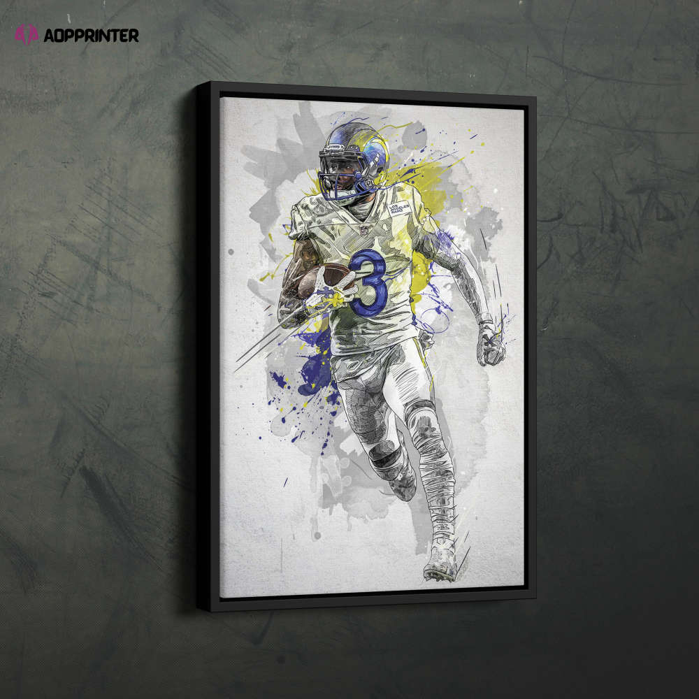 Odell Beckham Jr. Poster Los Angeles Rams NFL Framed Wall Art Home Decor Canvas Print Artwork