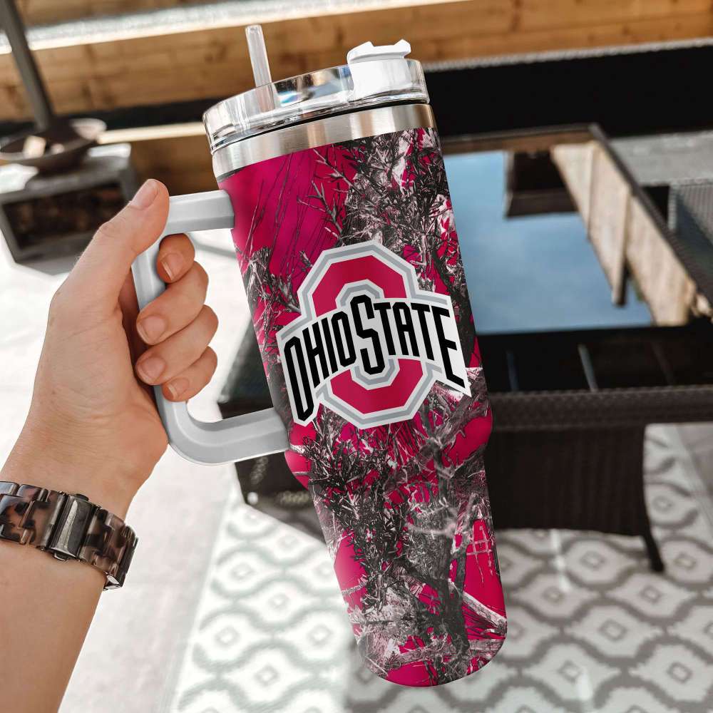 Ohio State Buckeyes NCAA Hunting Personalized Stanley Tumbler 40oz Gift for Fans