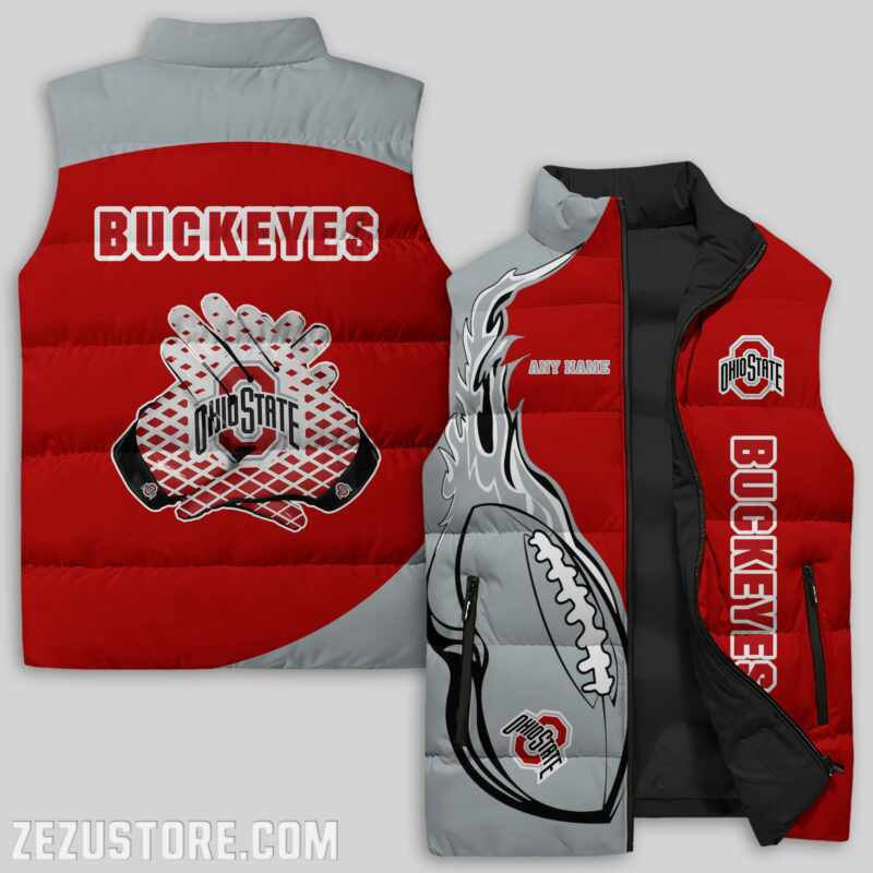 Ohio State Buckeyes NCAA Sleeveless Puffer Jacket Custom For Fans Gifts