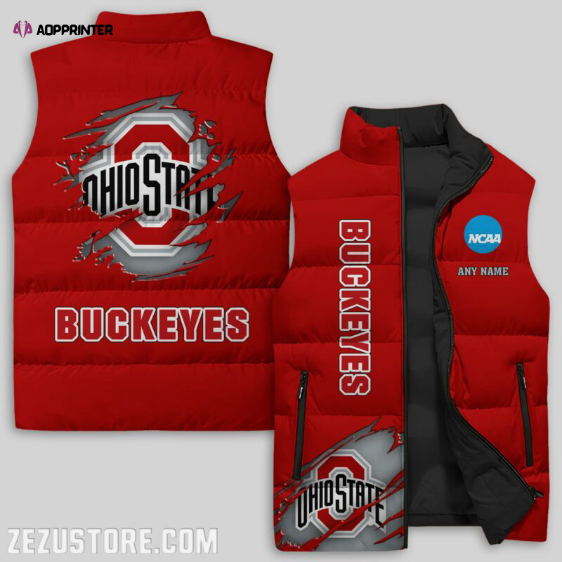 Ohio State Buckeyes NCAA Sleeveless Puffer Jacket Custom For Fans Gifts