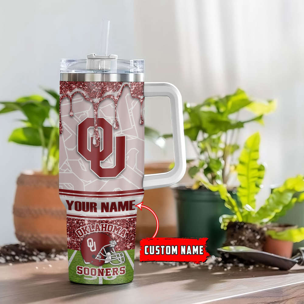 Oklahoma Sooners NCAA Personalized Stanley Tumbler 40oz Gift for Fans