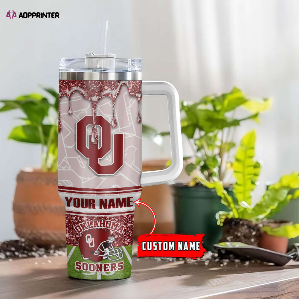 Oklahoma Sooners NCAA Personalized Stanley Tumbler 40oz Gift for Fans