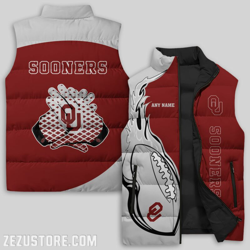 Oklahoma Sooners NCAA Sleeveless Puffer Jacket Custom For Fans Gifts