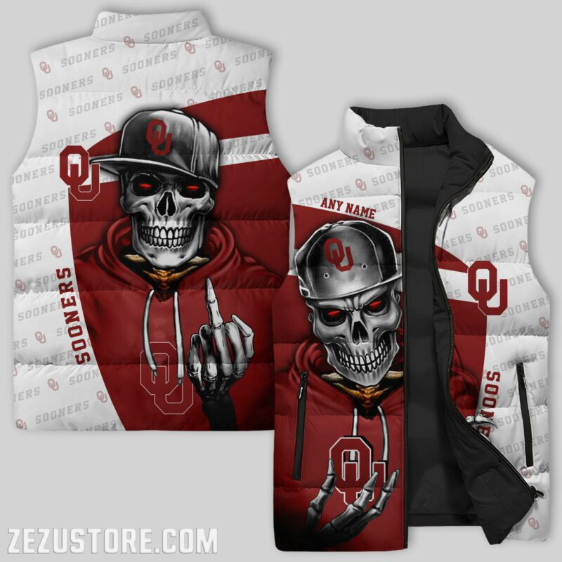 Oklahoma Sooners NCAA Sleeveless Puffer Jacket Custom For Fans Gifts