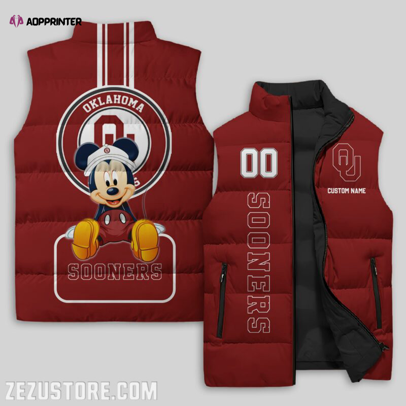 Oklahoma Sooners NCAA Sleeveless Puffer Jacket Custom For Fans Gifts