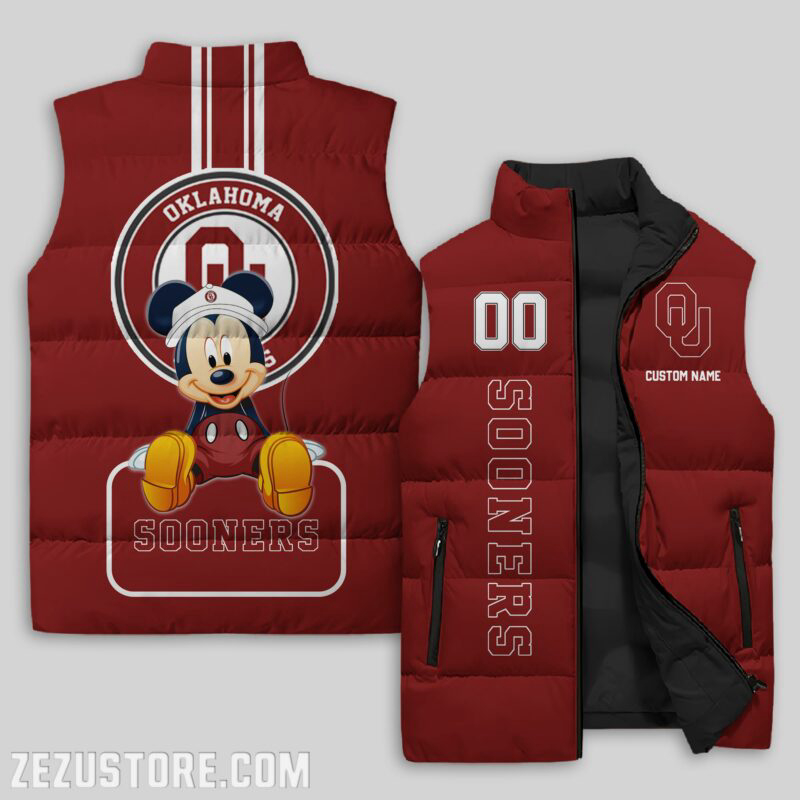 Oklahoma Sooners NCAA Sleeveless Puffer Jacket Custom For Fans Gifts