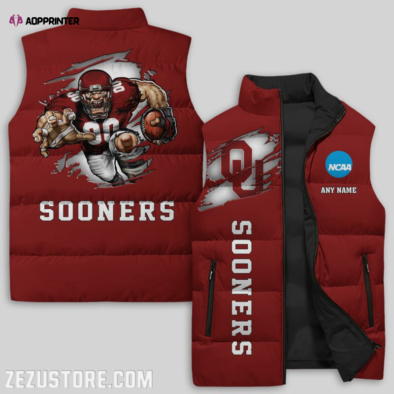 Oklahoma Sooners Sleeveless Puffer Jacket Custom For Fans Gifts