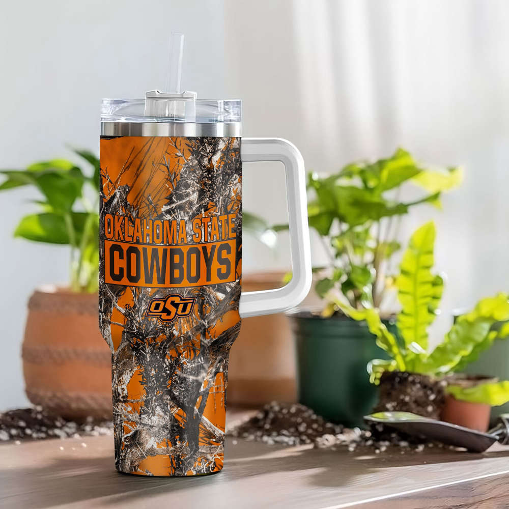 Oklahoma State Cowboys NCAA Hunting Personalized Stanley Tumbler 40oz Gift for Fans