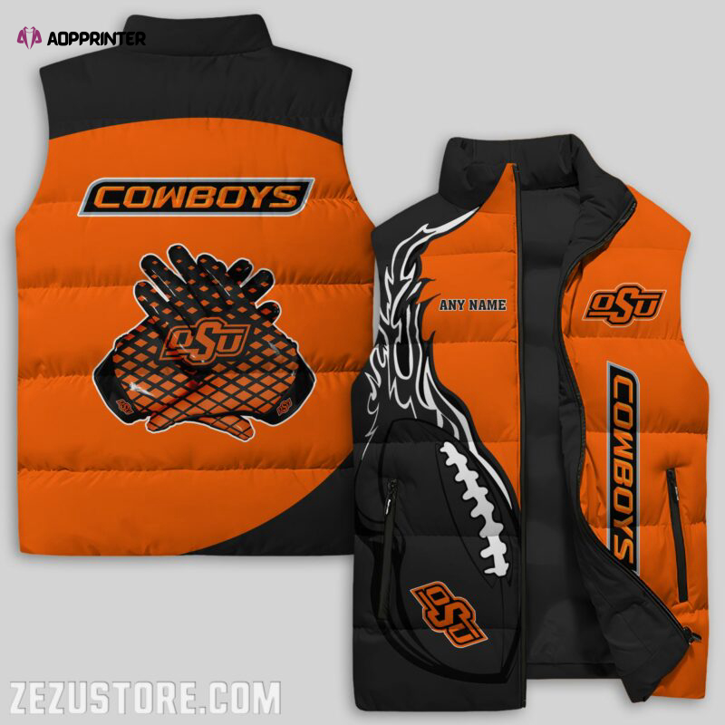 Oklahoma State Cowboys NCAA Sleeveless Puffer Jacket Custom For Fans Gifts