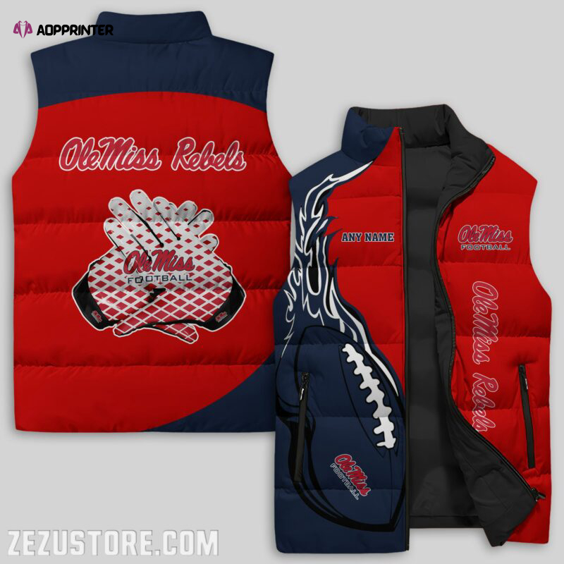 Ole Miss Rebels NCAA Sleeveless Puffer Jacket Custom For Fans Gifts