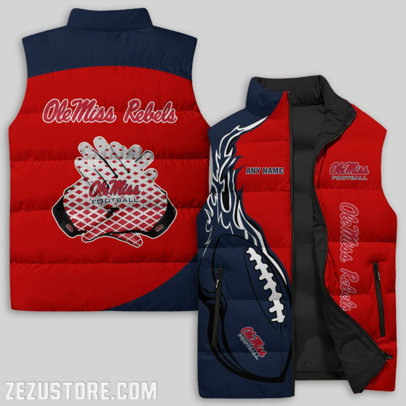 Ole Miss Rebels NCAA Sleeveless Puffer Jacket Custom For Fans Gifts