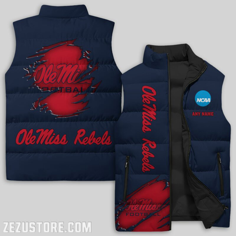 Ole Miss Rebels NCAA Sleeveless Puffer Jacket Custom For Fans Gifts