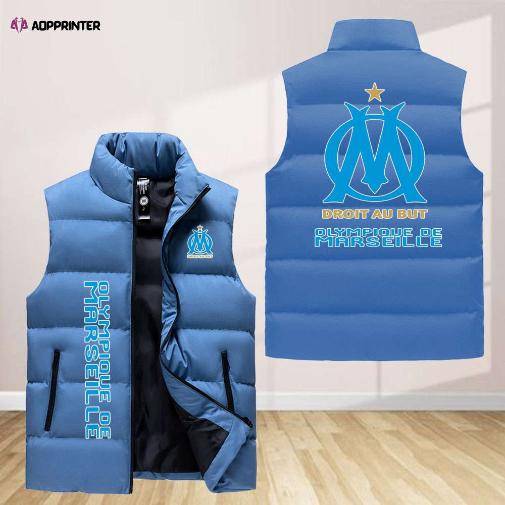 Olympique De Marseille Sleeveless Puffer Jacket Custom For Fans Gifts