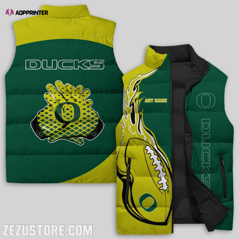 Oregon Ducks NCAA Sleeveless Puffer Jacket Custom For Fans Gifts