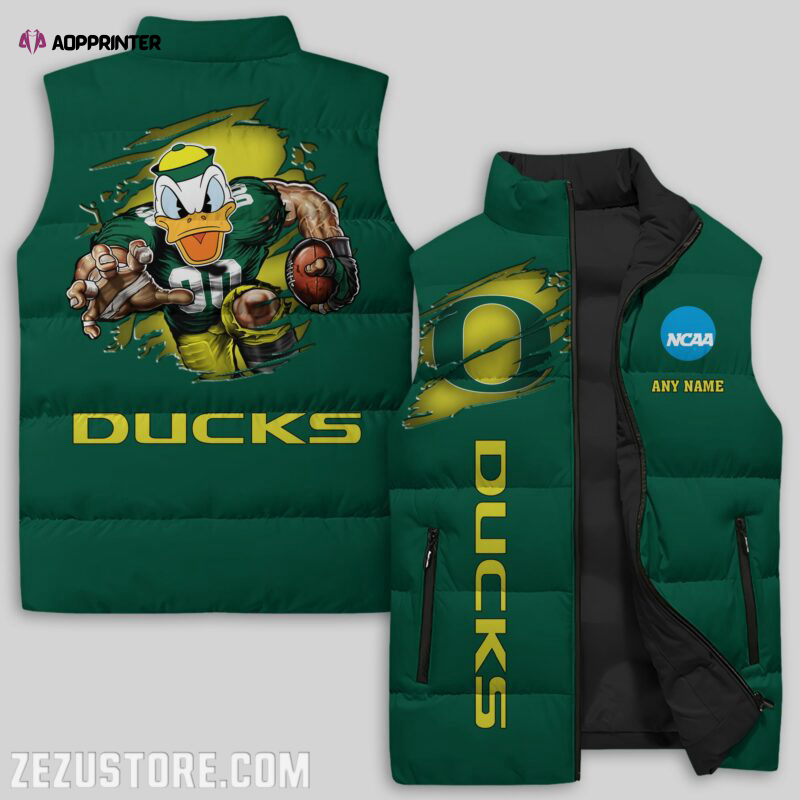 Oregon Ducks Sleeveless Puffer Jacket Custom For Fans Gifts