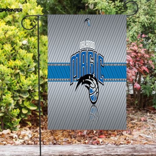 Orlando Magic Blue Line White Double Sided Printing   Garden Flag Home Decor Gifts