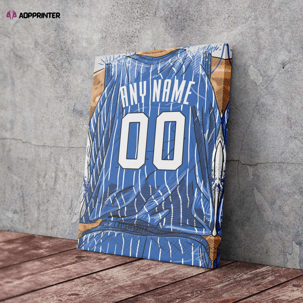 Orlando Magic Jersey Personalized Jersey NBA Custom Name and Number Canvas Wall Art Home Decor Man Cave Gift