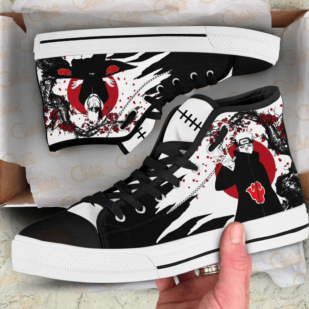 Pain High Top Shoes Custom Naruto Anime Japan Style For Fans