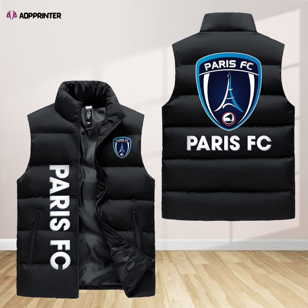 Paris Fc Sleeveless Puffer Jacket Custom For Fans Gifts