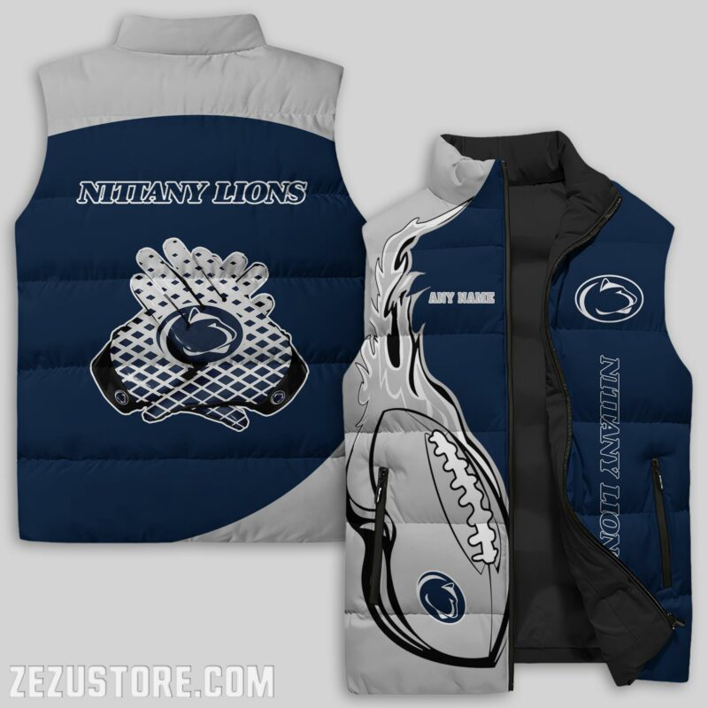 Penn State Nittany Lions NCAA Sleeveless Puffer Jacket Custom For Fans Gifts