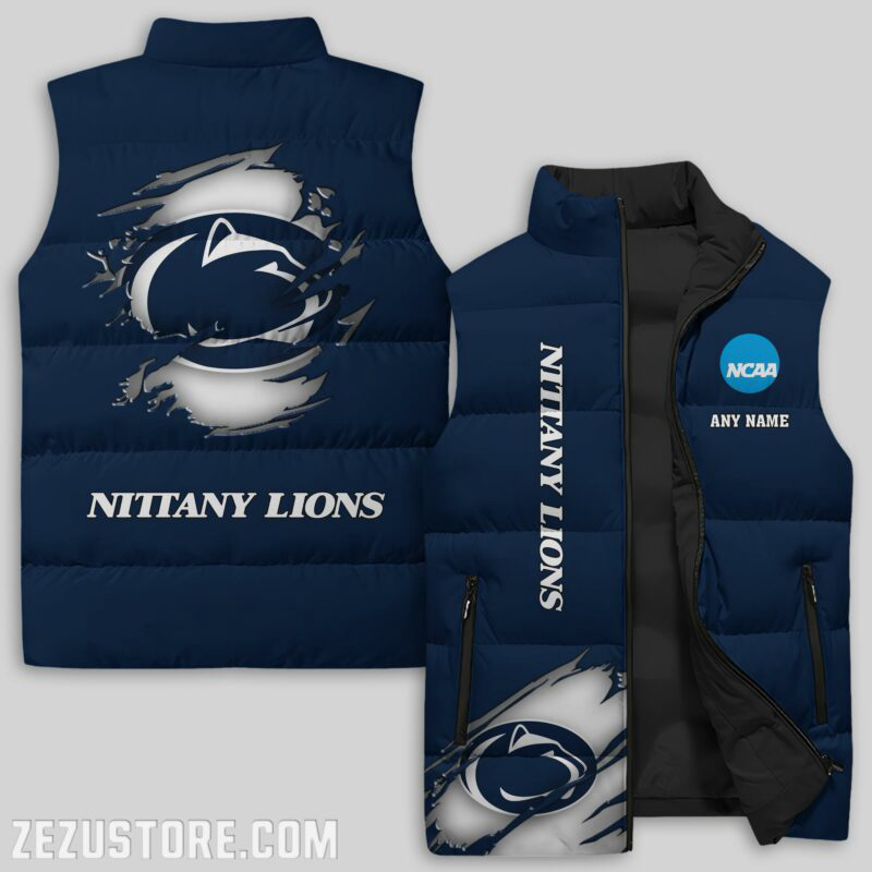 Penn State Nittany Lions NCAA Sleeveless Puffer Jacket Custom For Fans Gifts