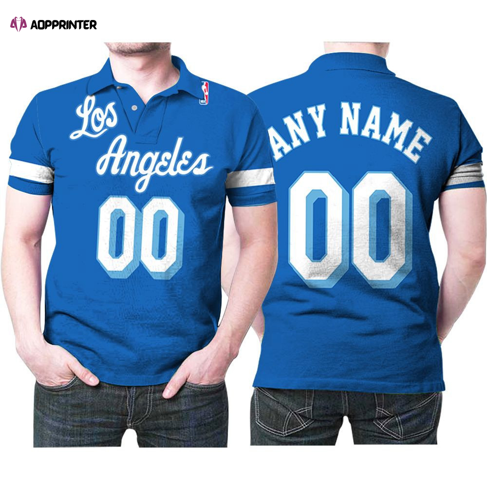 Personalized Los Angeles Lakers 1996-97 Hardwood Classics Royal Blue Jersey Inspried Style 3D Gift for Fans Polo Shirt